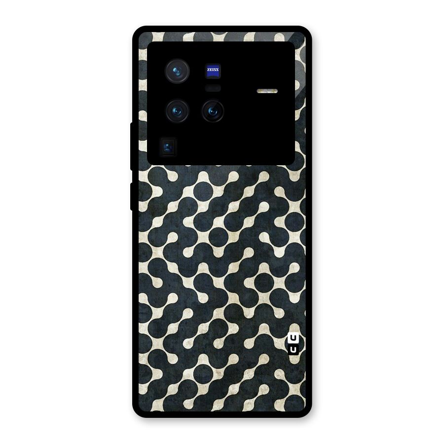 Black Maze Design Glass Back Case for Vivo X80 Pro