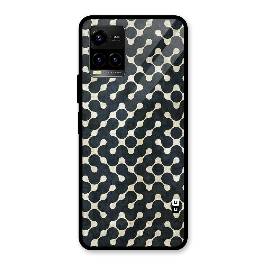 Black Maze Design Glass Back Case for Vivo Y21T