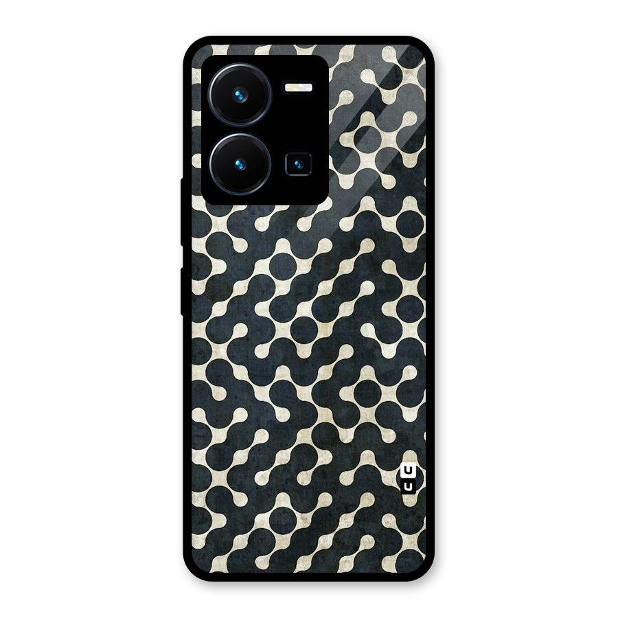 Black Maze Design Glass Back Case for Vivo Y35