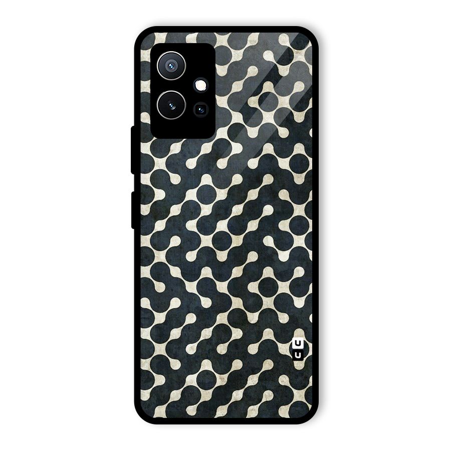 Black Maze Design Glass Back Case for Vivo iQOO Z6