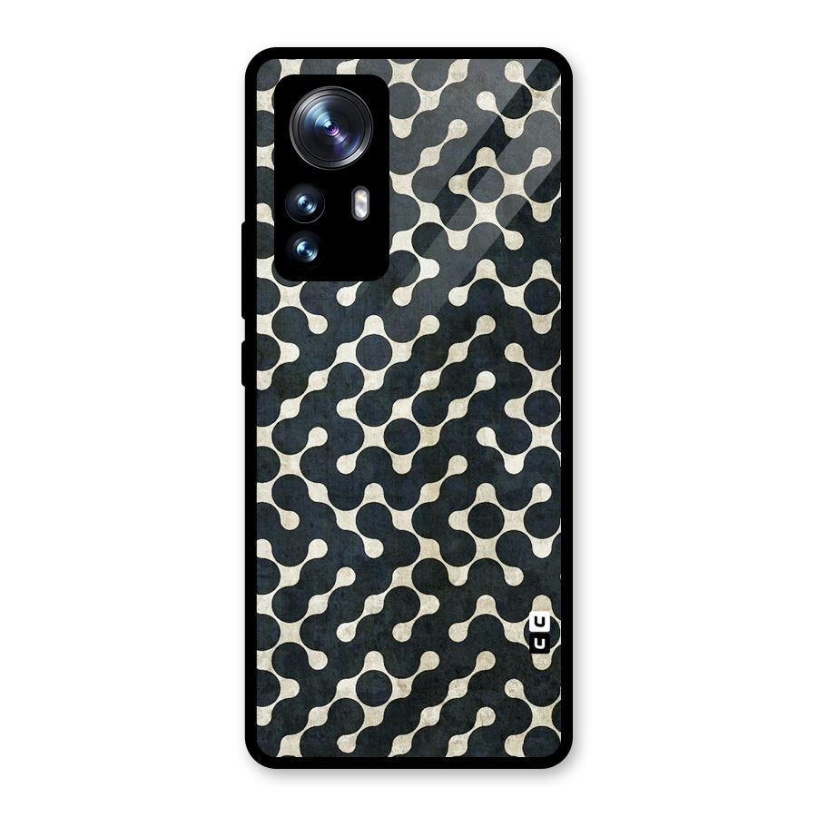 Black Maze Design Glass Back Case for Xiaomi 12 Pro