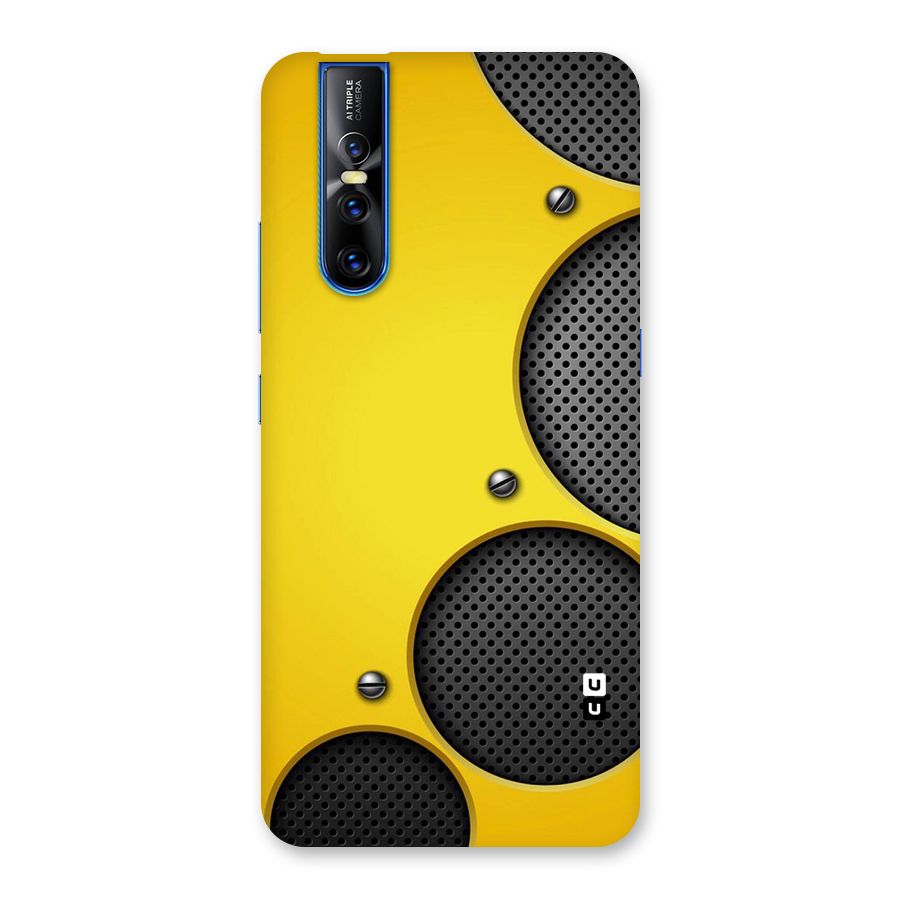 Black Net Yellow Back Case for Vivo V15 Pro
