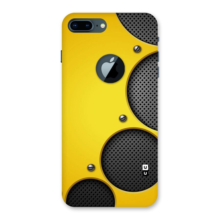Black Net Yellow Back Case for iPhone 7 Plus Logo Cut