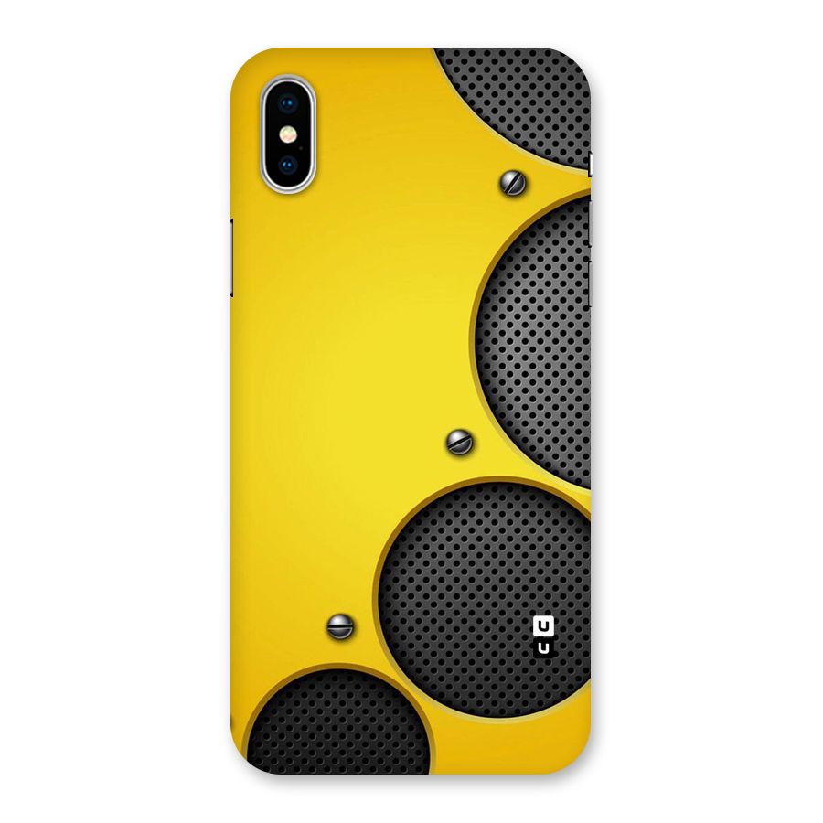 Black Net Yellow Back Case for iPhone XS