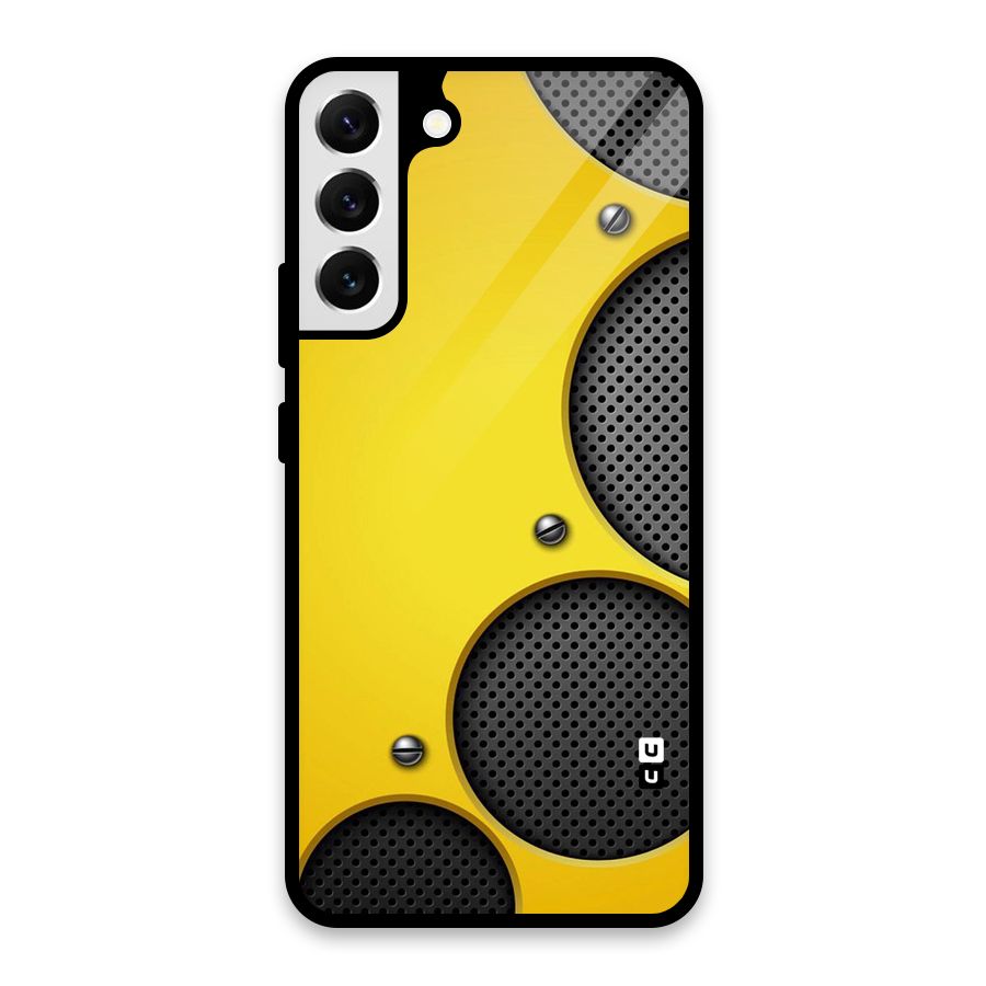 Black Net Yellow Glass Back Case for Galaxy S22 Plus 5G