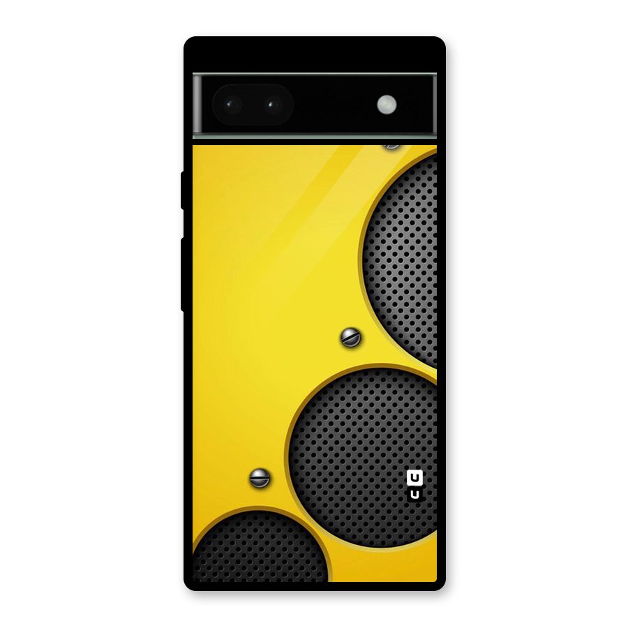 Black Net Yellow Glass Back Case for Google Pixel 6a