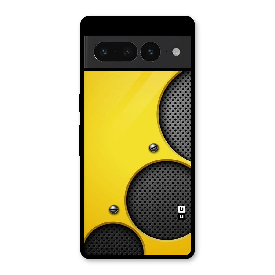 Black Net Yellow Glass Back Case for Google Pixel 7 Pro