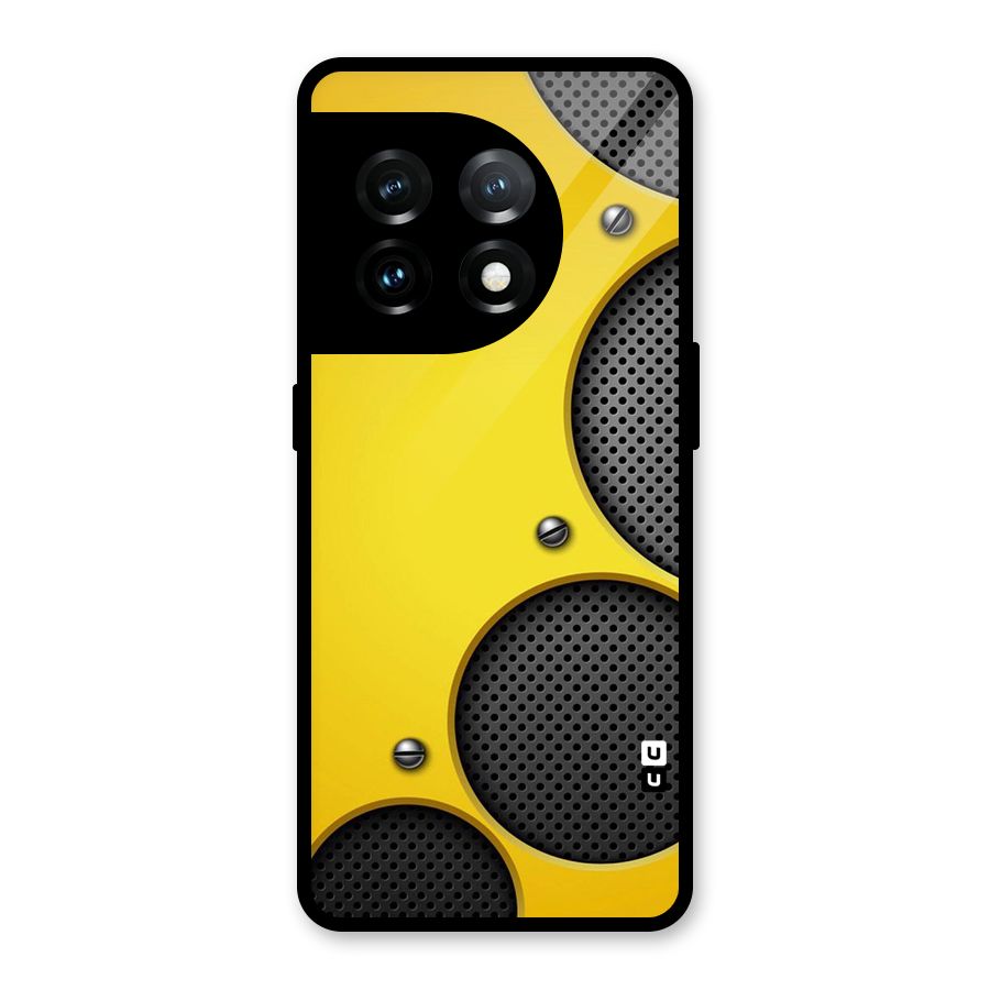 Black Net Yellow Glass Back Case for OnePlus 11