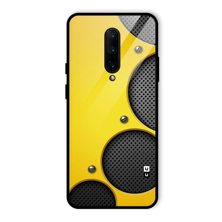 Black Net Yellow Glass Back Case for OnePlus 7 Pro