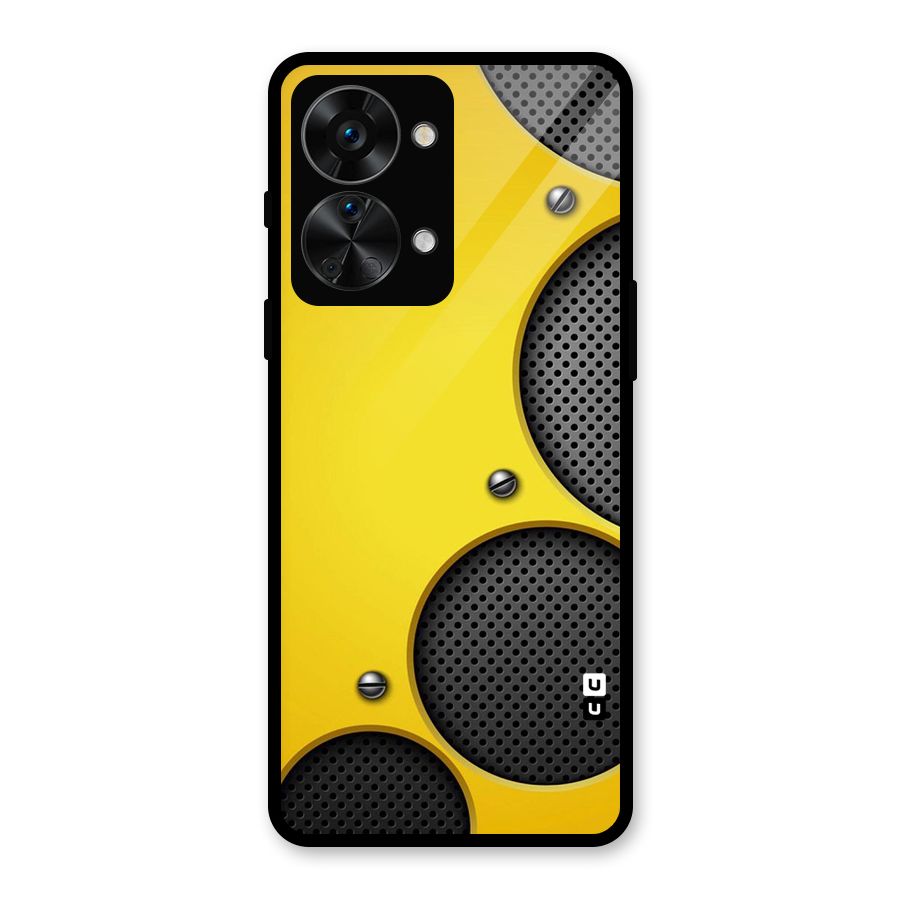 Black Net Yellow Glass Back Case for OnePlus Nord 2T