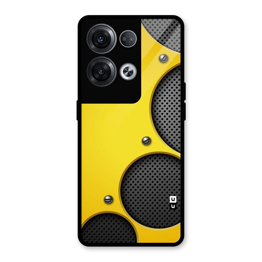 Black Net Yellow Glass Back Case for Oppo Reno8 Pro 5G