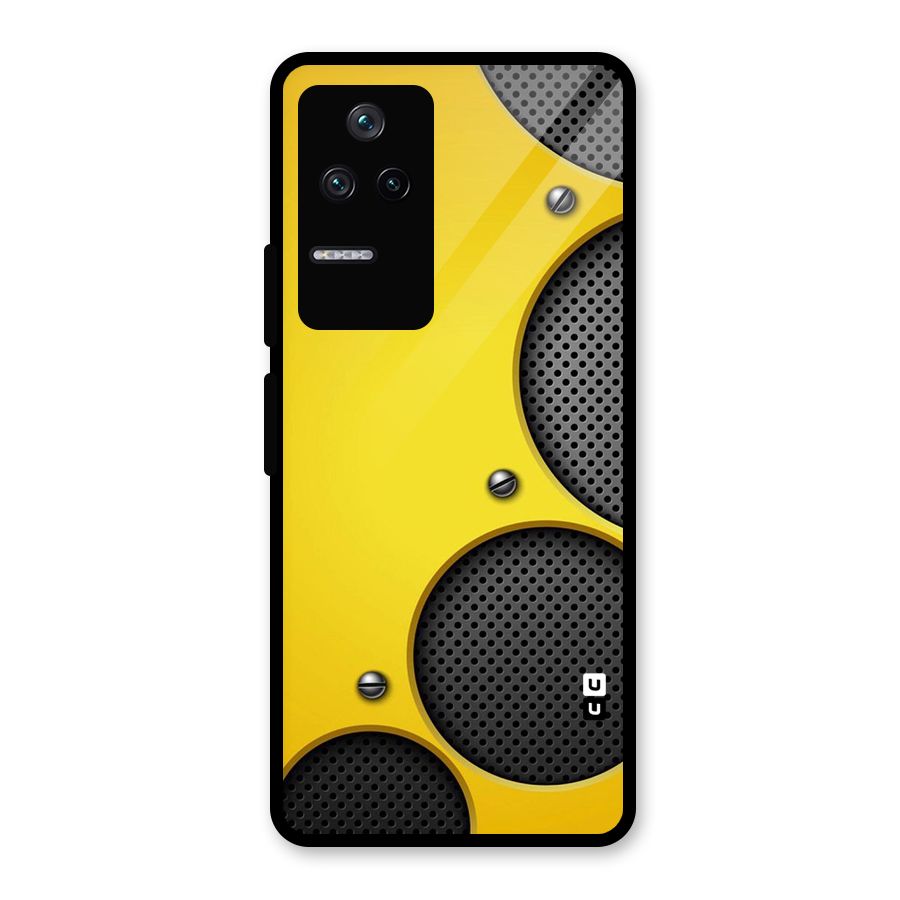 Black Net Yellow Glass Back Case for Poco F4 5G