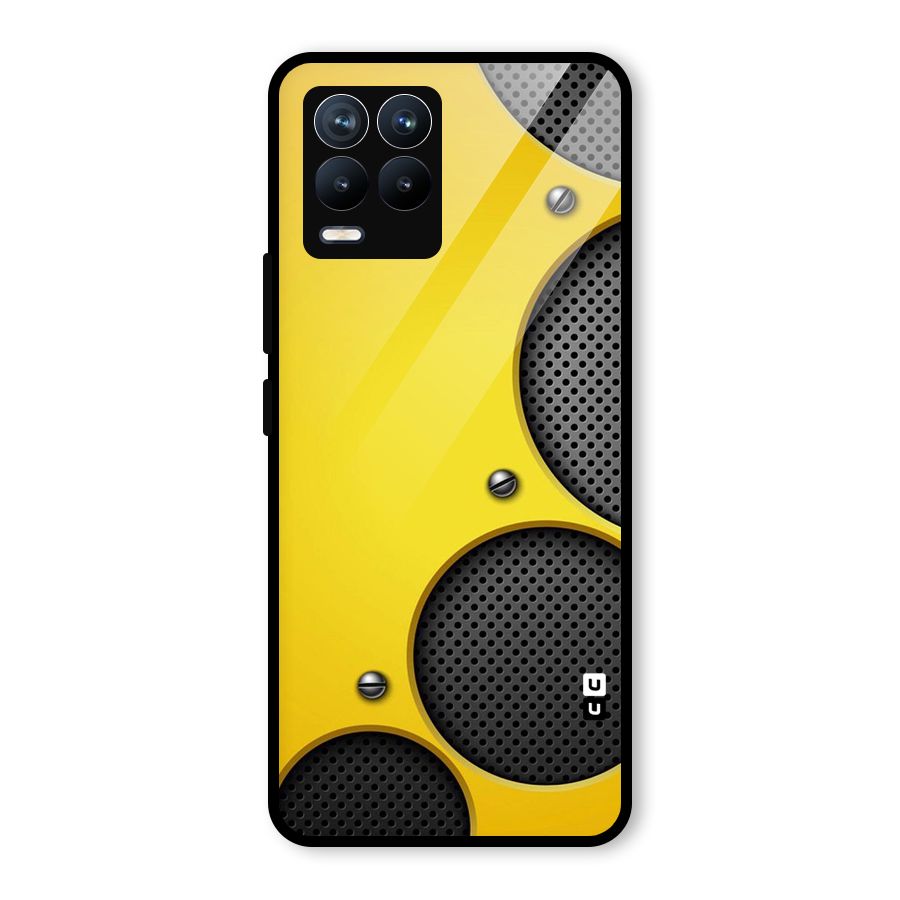 Black Net Yellow Glass Back Case for Realme 8