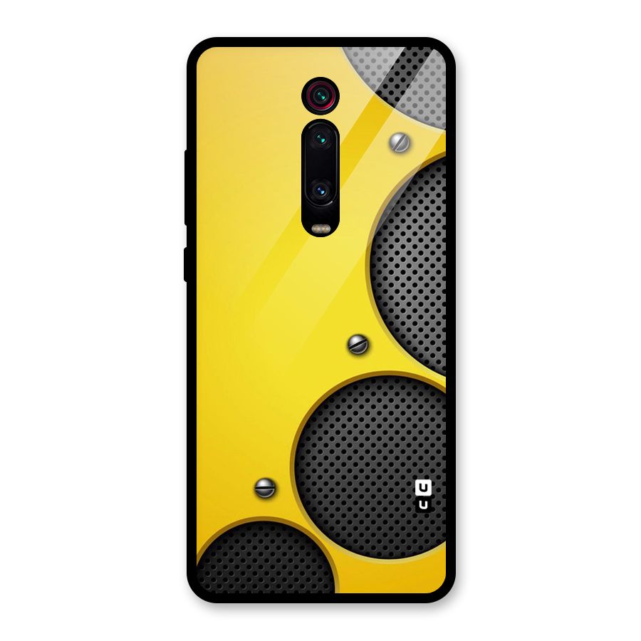 Black Net Yellow Glass Back Case for Redmi K20 Pro