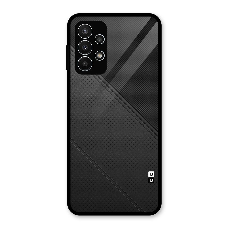 Black Polka Stripe Glass Back Case for Galaxy A23
