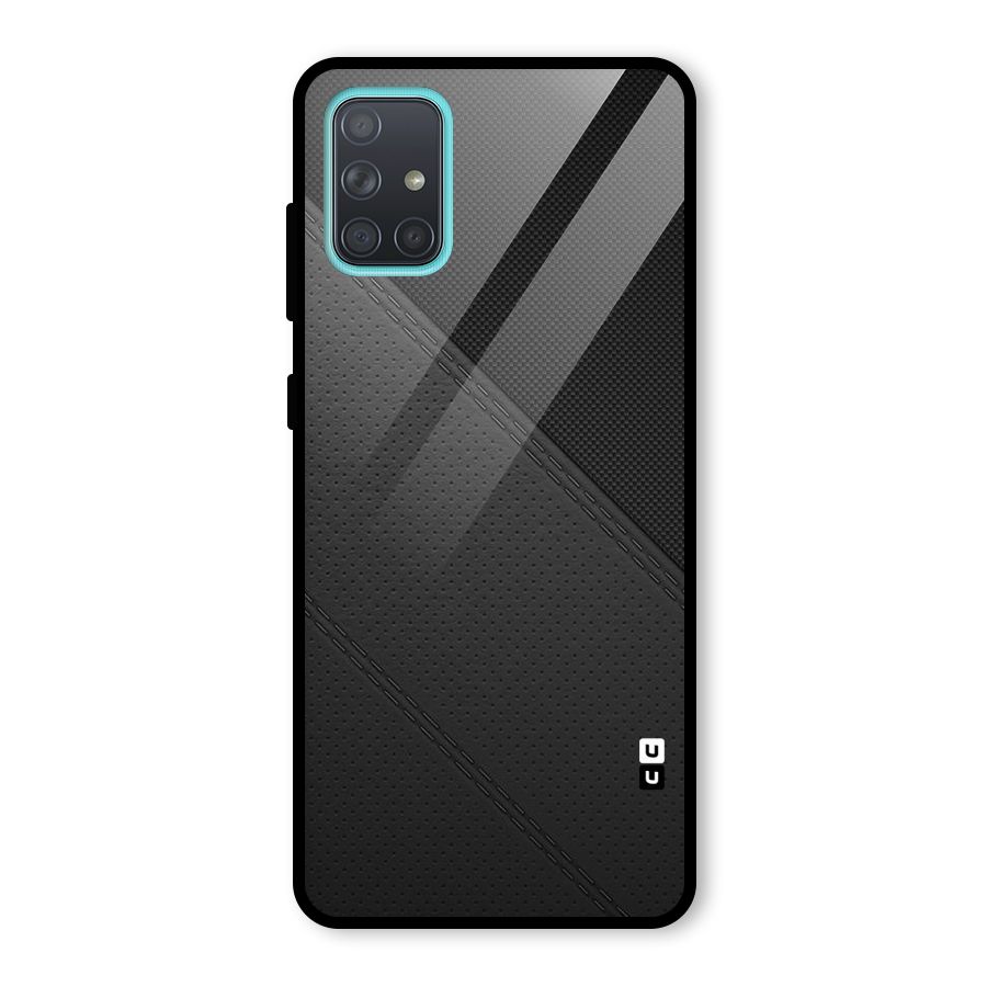 Black Polka Stripe Glass Back Case for Galaxy A71