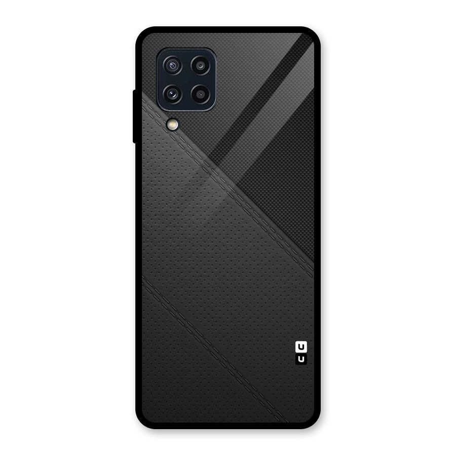 Black Polka Stripe Glass Back Case for Galaxy M32
