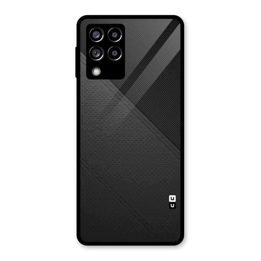 Black Polka Stripe Glass Back Case for Galaxy M53 5G