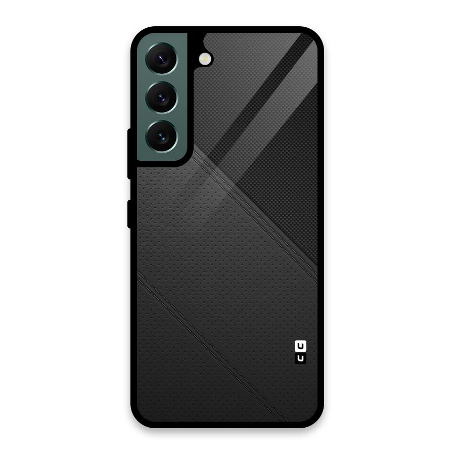 Black Polka Stripe Glass Back Case for Galaxy S22 5G