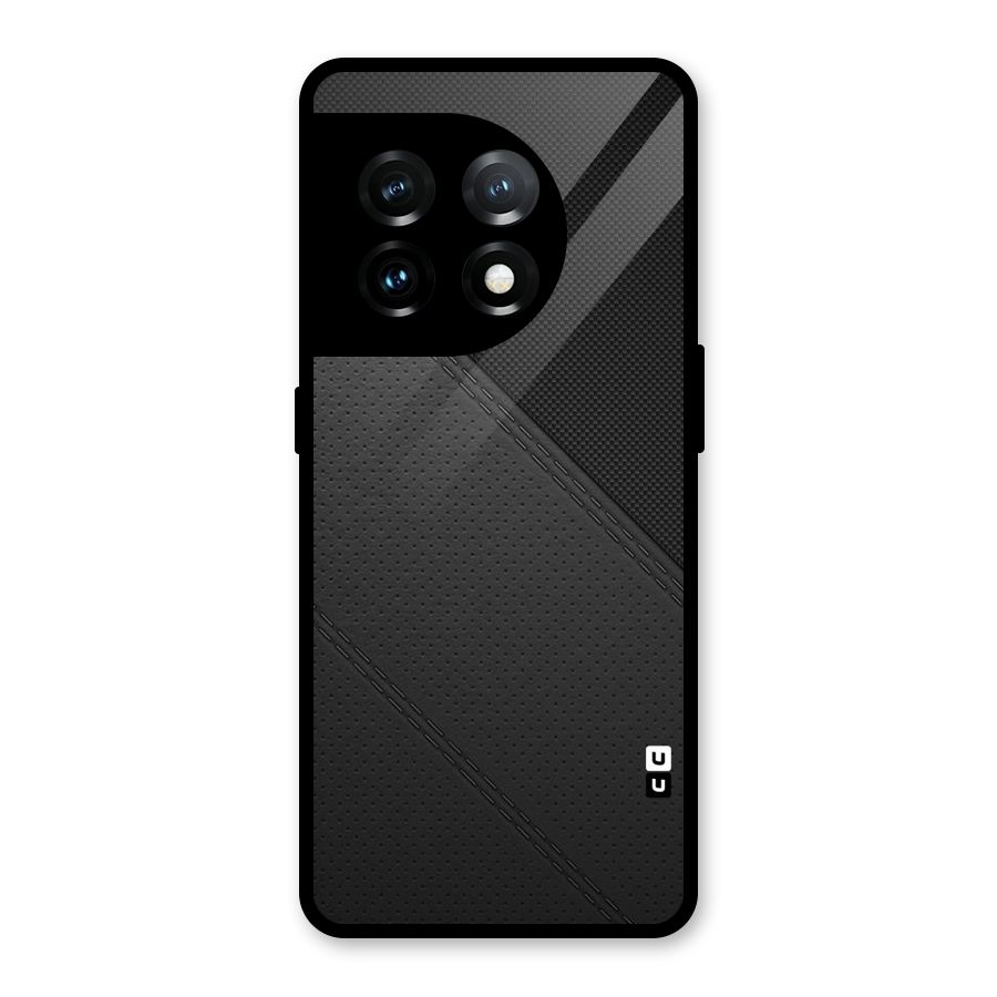 Black Polka Stripe Glass Back Case for OnePlus 11