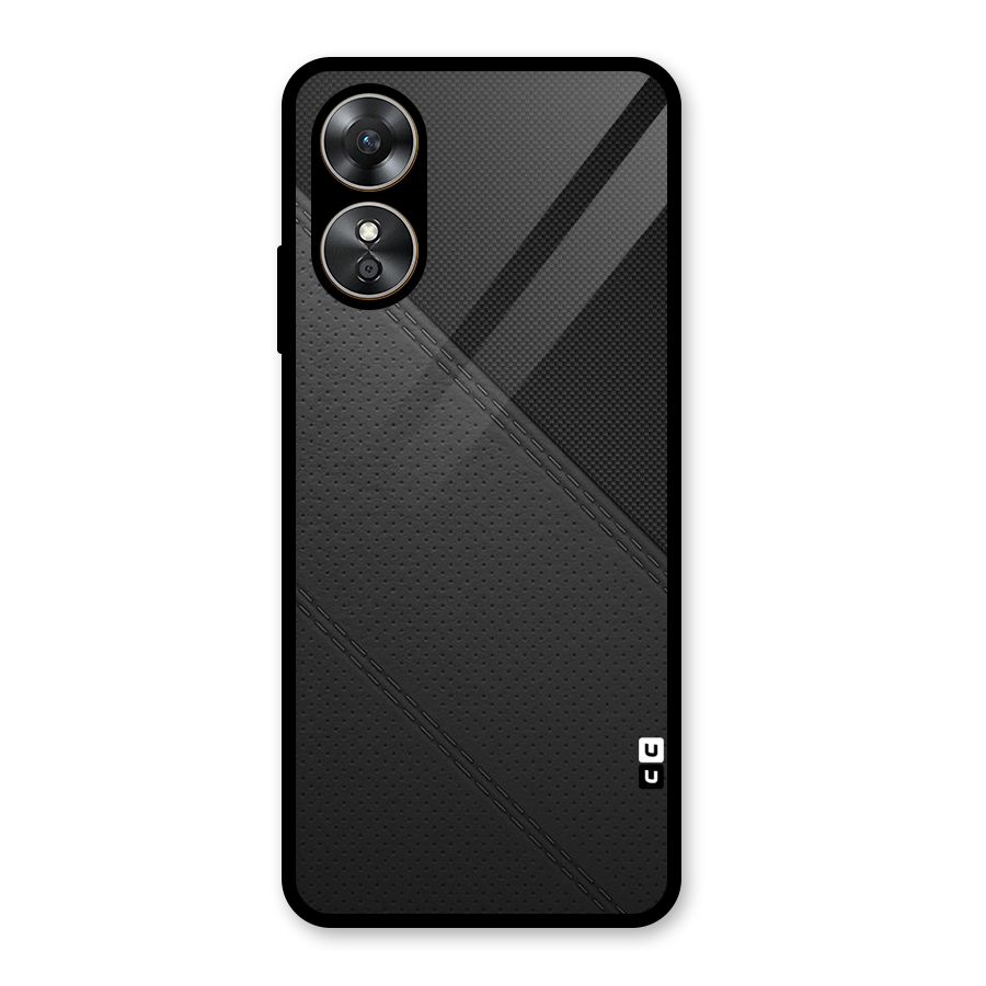 Black Polka Stripe Glass Back Case for Oppo A17