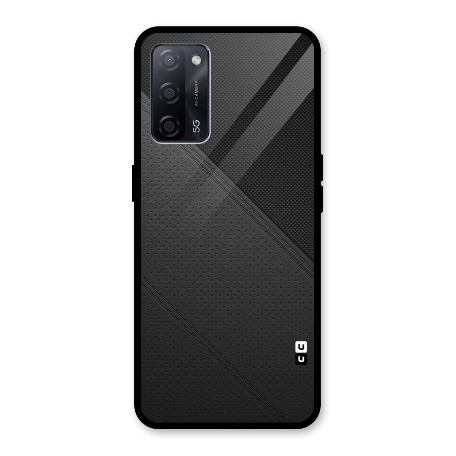Black Polka Stripe Glass Back Case for Oppo A53s 5G