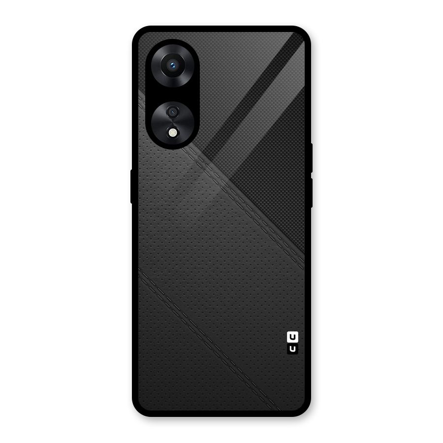 Black Polka Stripe Glass Back Case for Oppo A78