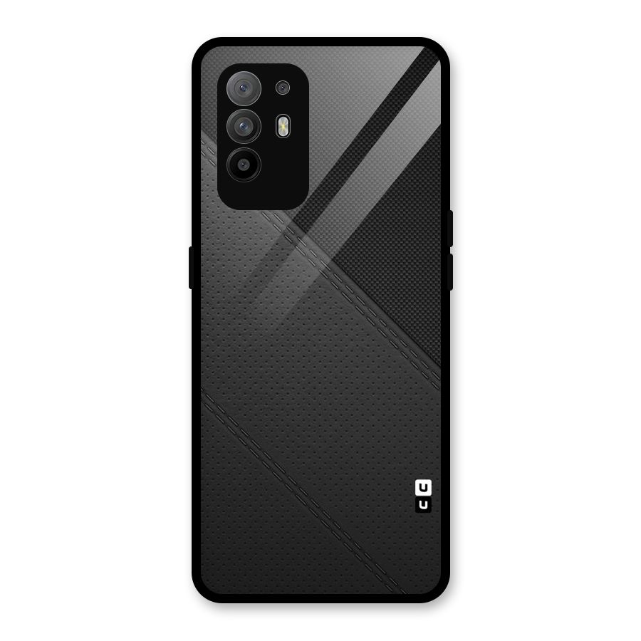 Black Polka Stripe Glass Back Case for Oppo F19 Pro Plus 5G