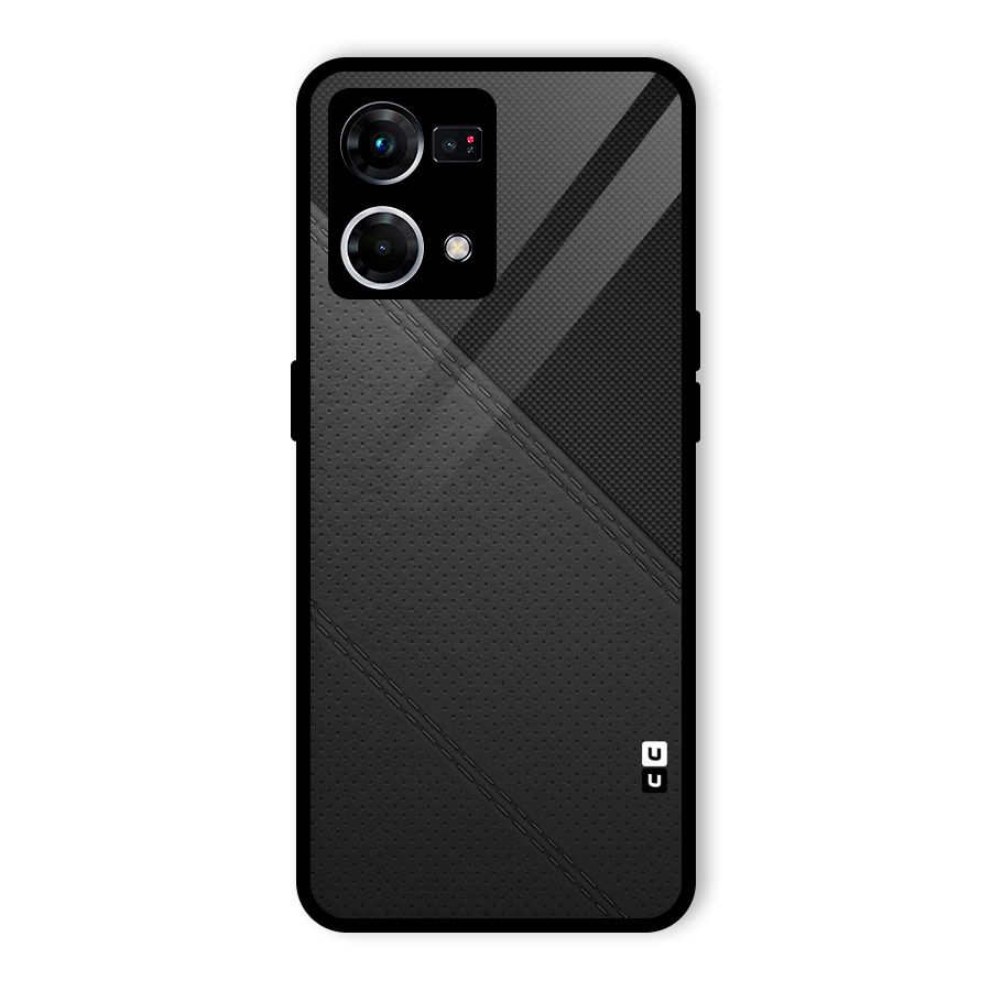 Black Polka Stripe Glass Back Case for Oppo F21 Pro 4G