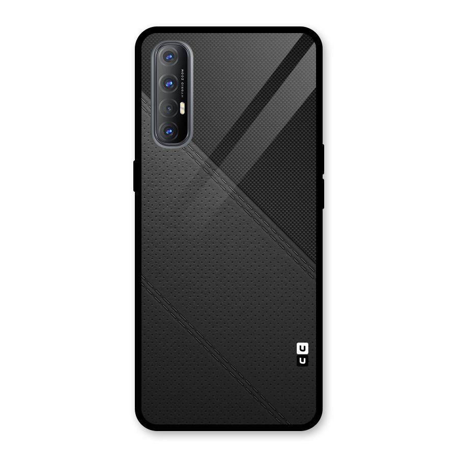 Black Polka Stripe Glass Back Case for Oppo Reno3 Pro