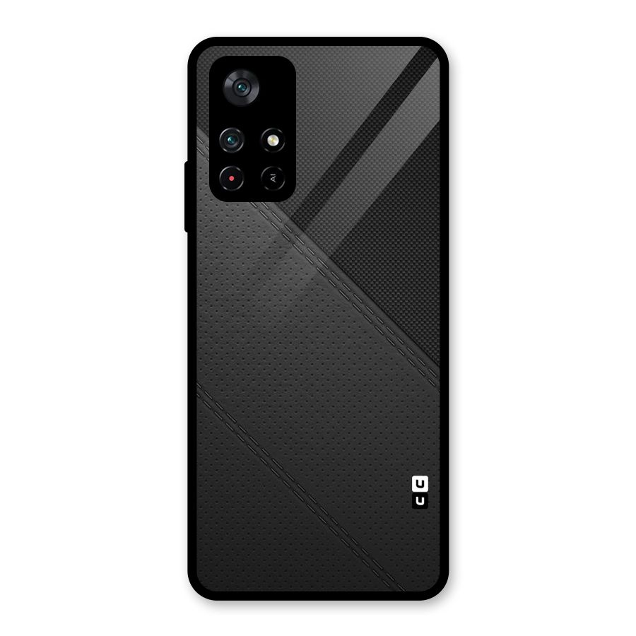 Black Polka Stripe Glass Back Case for Poco M4 Pro 5G