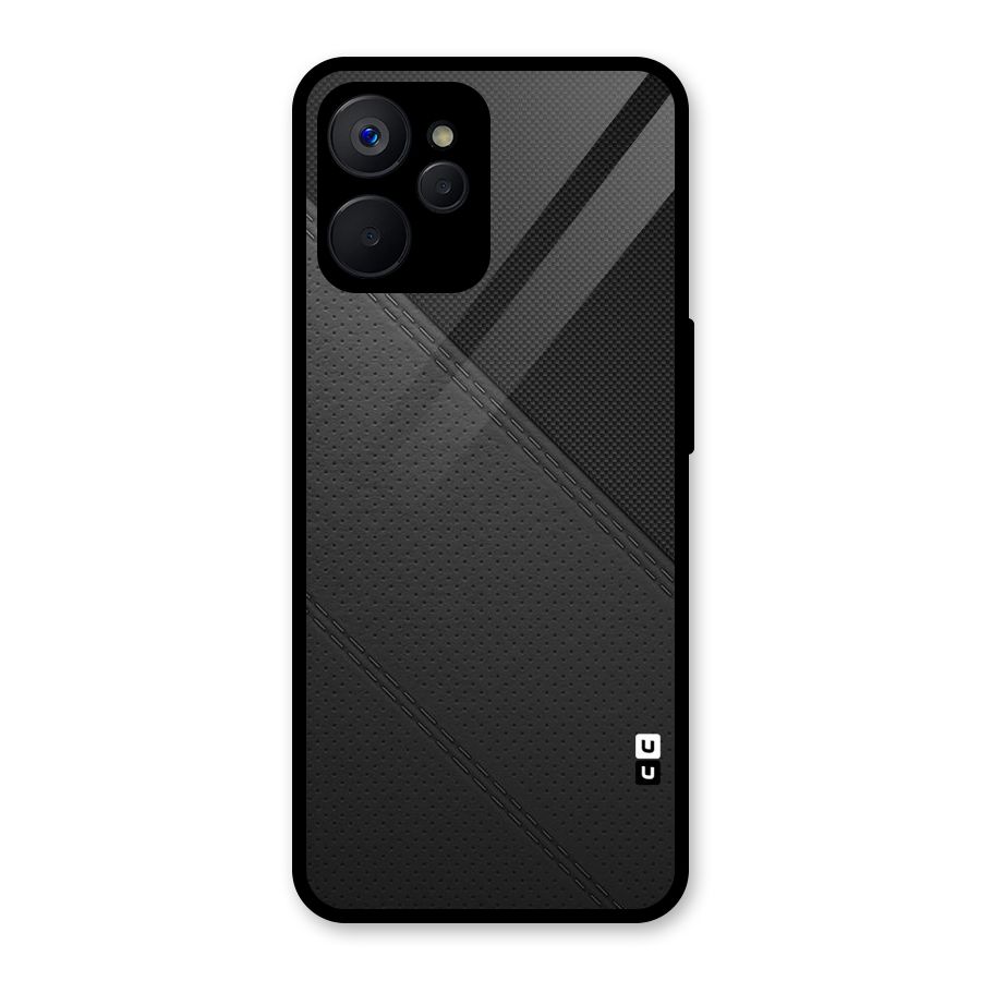Black Polka Stripe Glass Back Case for Realme 9i 5G