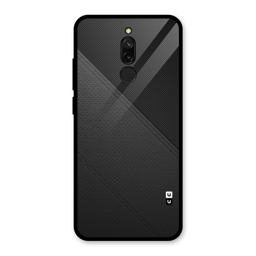 Black Polka Stripe Glass Back Case for Redmi 8