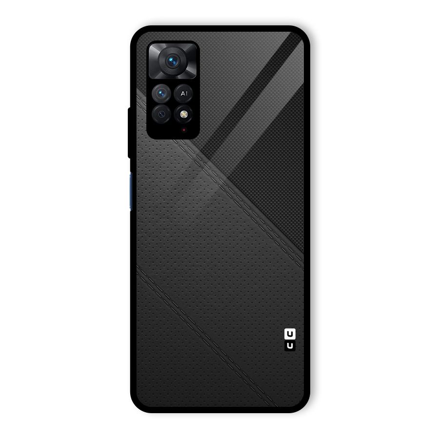 Black Polka Stripe Glass Back Case for Redmi Note 11 Pro