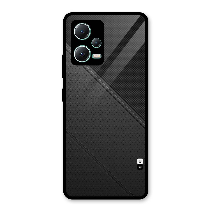 Black Polka Stripe Glass Back Case for Redmi Note 12 5G