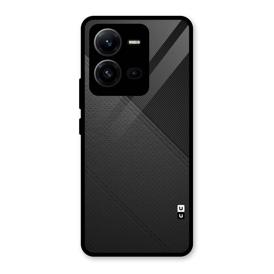 Black Polka Stripe Glass Back Case for Vivo V25