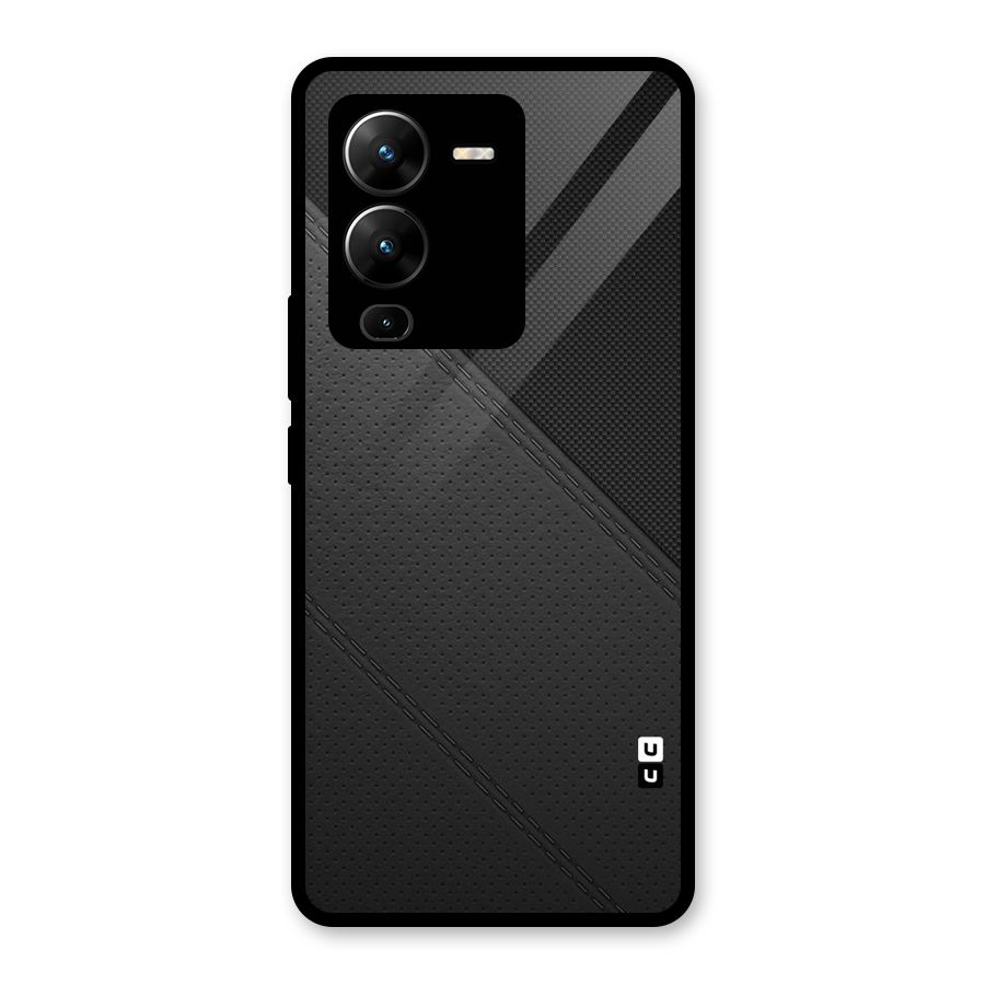 Black Polka Stripe Glass Back Case for Vivo V25 Pro