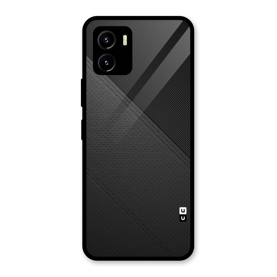 Black Polka Stripe Glass Back Case for Vivo Y15s