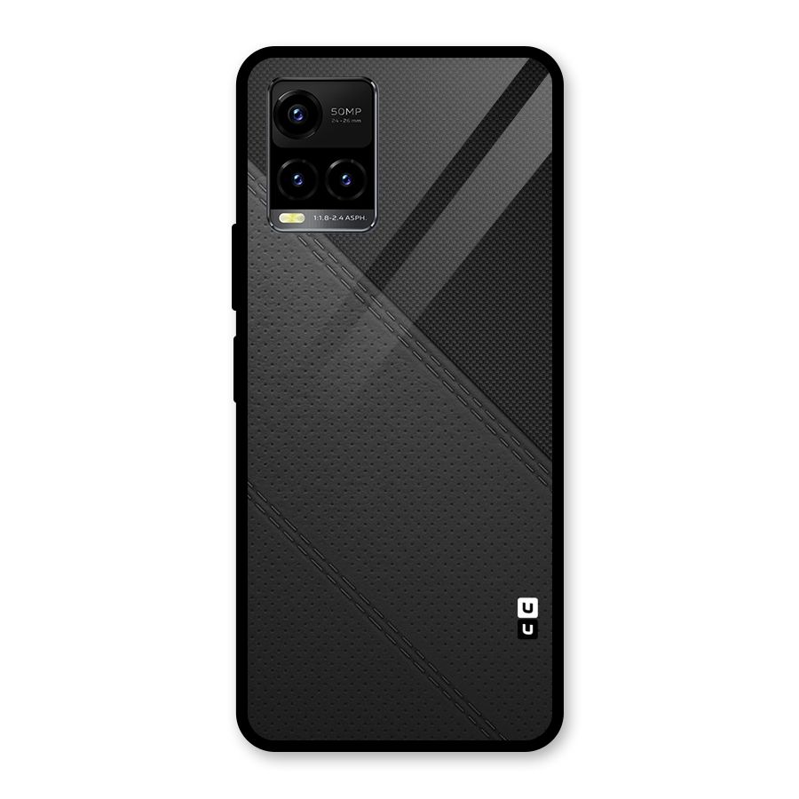 Black Polka Stripe Glass Back Case for Vivo Y21A