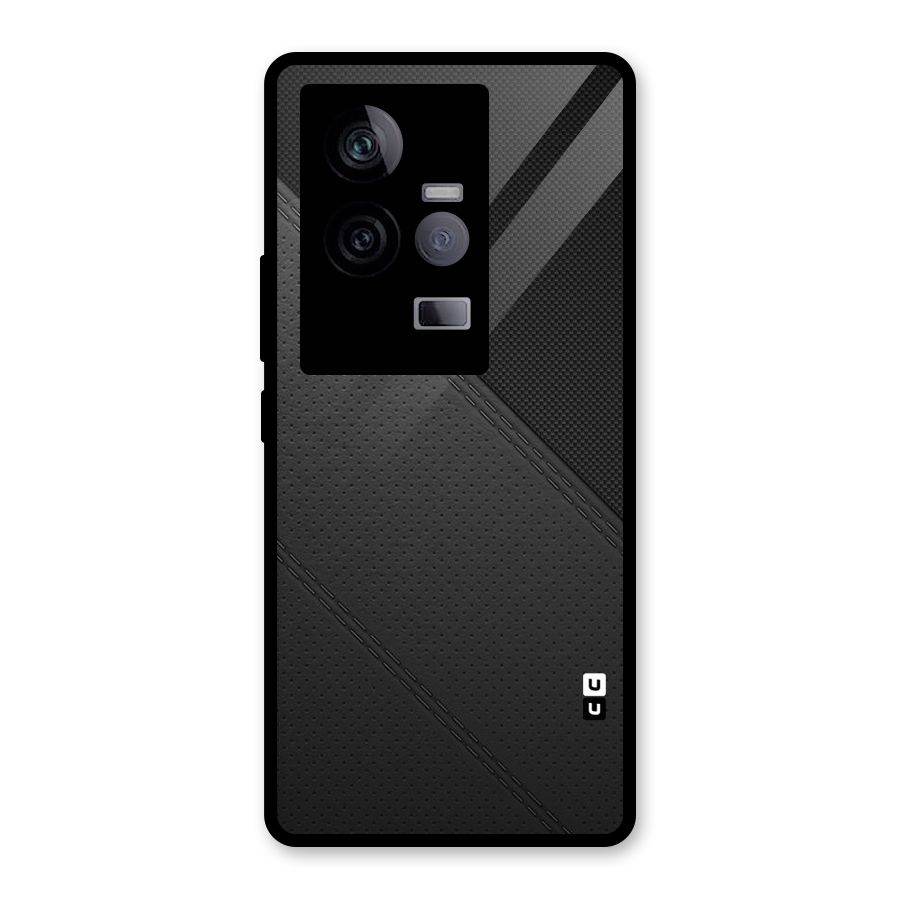 Black Polka Stripe Glass Back Case for Vivo iQOO 11 5G