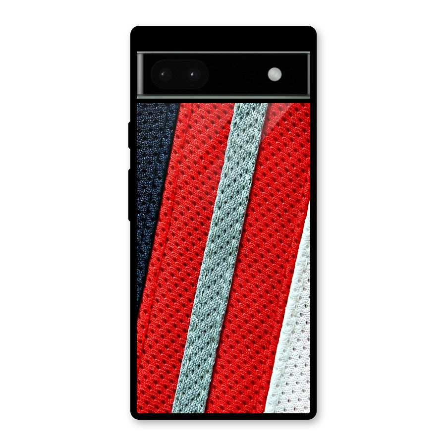 Black Red Grey Stripes Glass Back Case for Google Pixel 6a