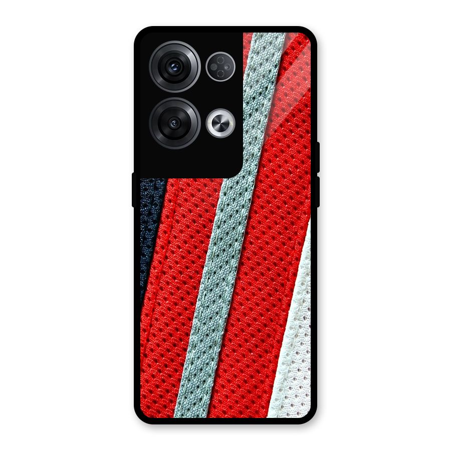 Black Red Grey Stripes Glass Back Case for Oppo Reno8 Pro 5G