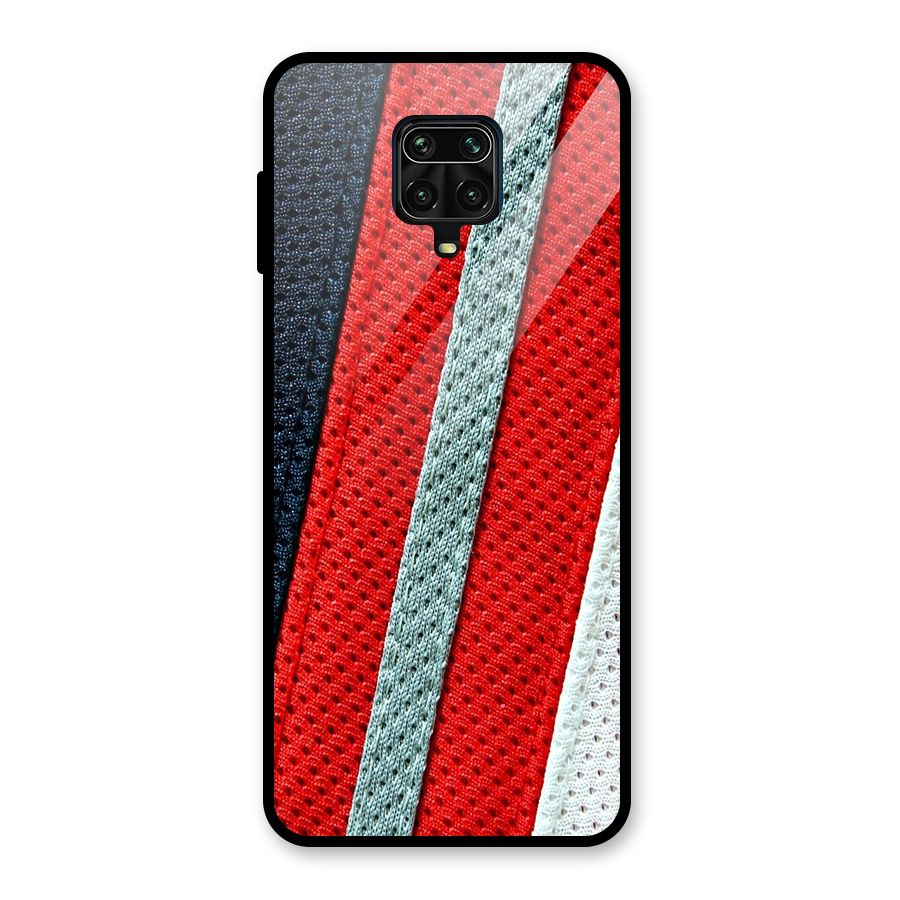 Black Red Grey Stripes Glass Back Case for Poco M2 Pro