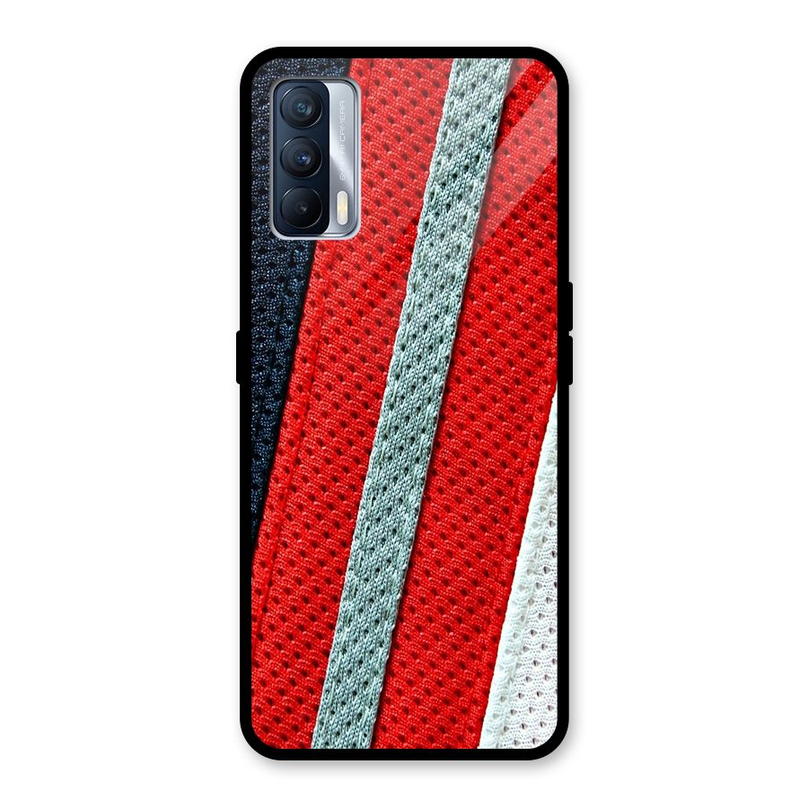 Black Red Grey Stripes Glass Back Case for Realme X7