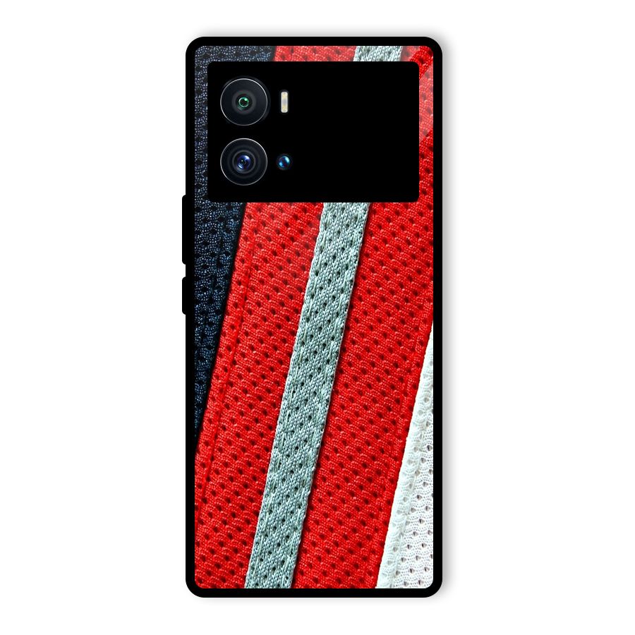 Black Red Grey Stripes Glass Back Case for Vivo iQOO 9 Pro
