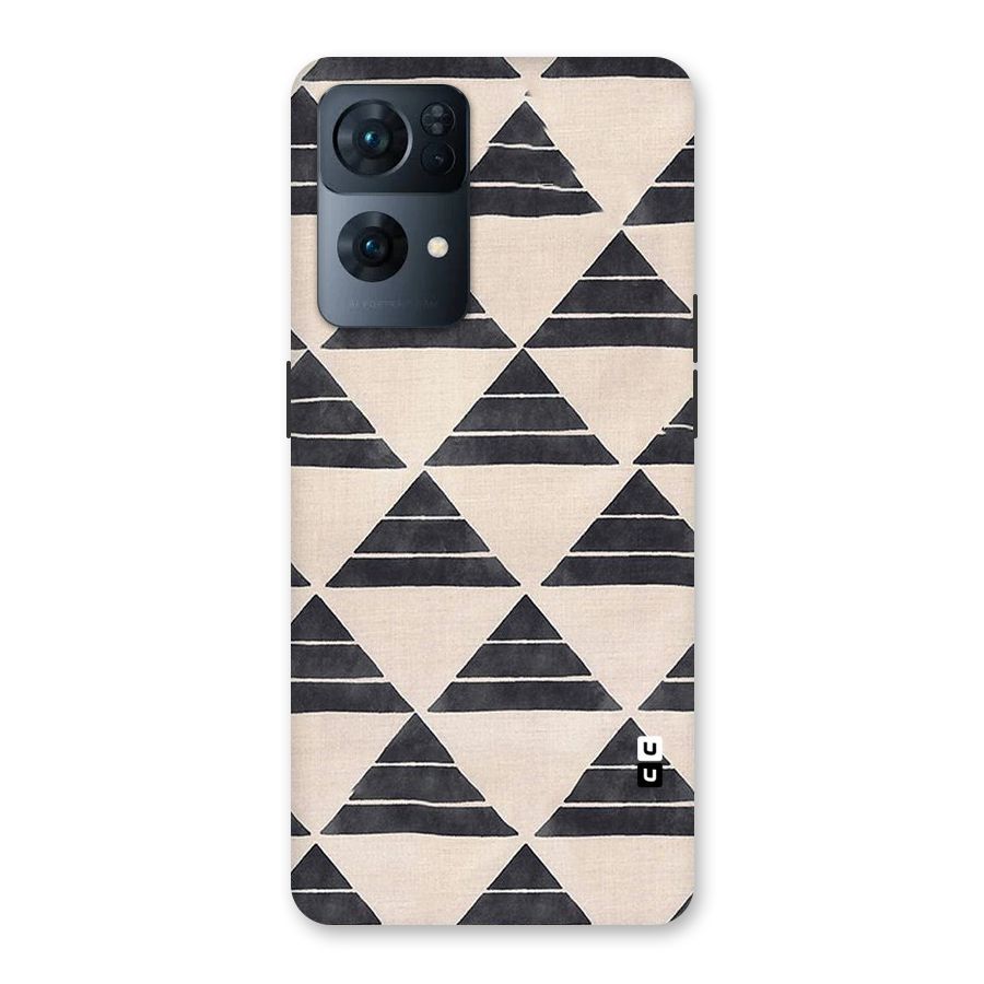 Black Slant Triangles Back Case for Oppo Reno7 Pro 5G