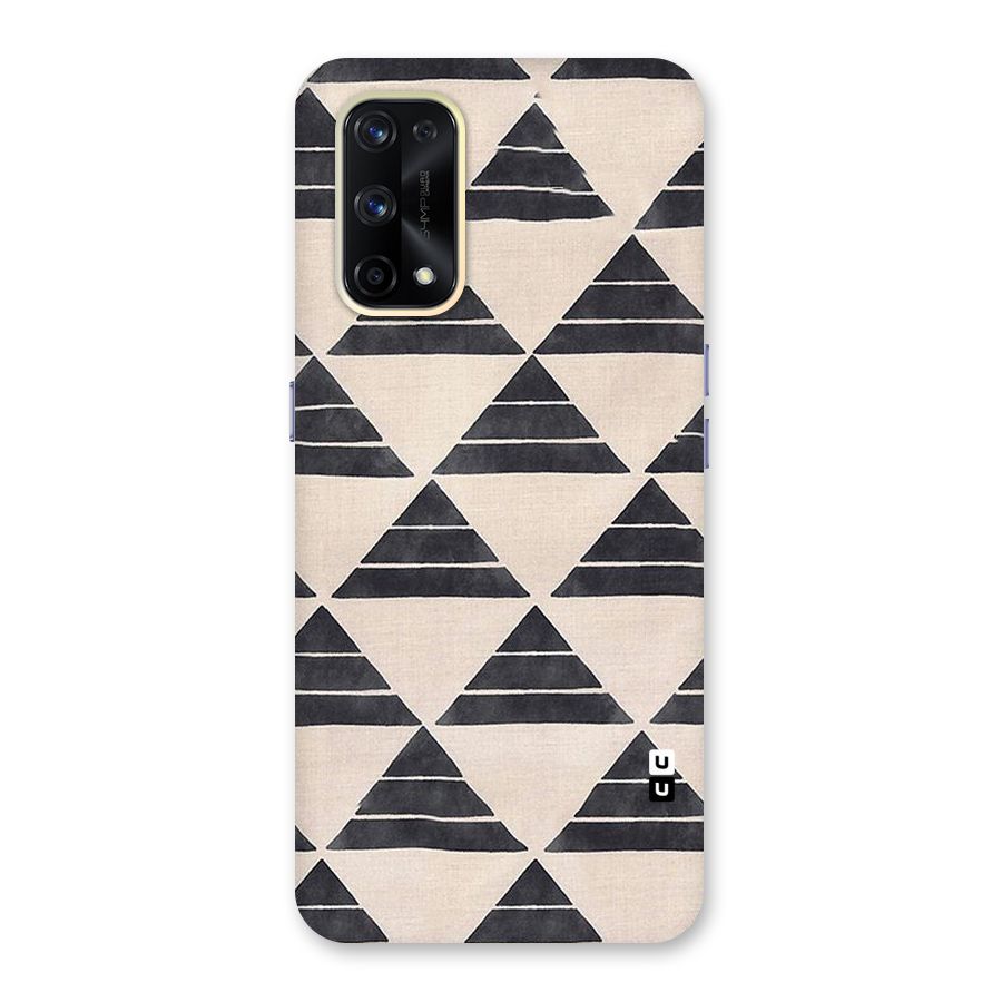 Black Slant Triangles Glass Back Case for Realme X7 Pro