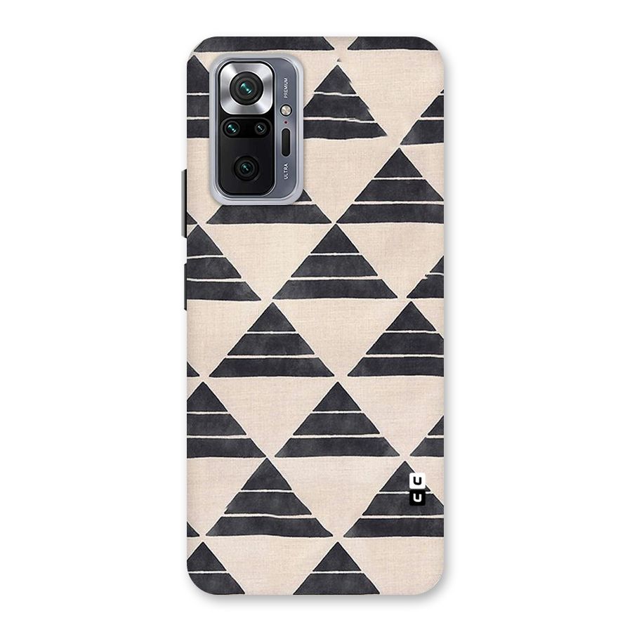 Black Slant Triangles Back Case for Redmi Note 10 Pro