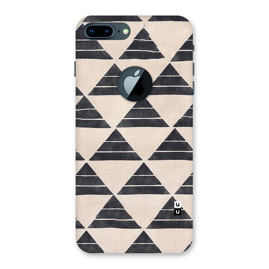 Black Slant Triangles Back Case for iPhone 7 Plus Logo Cut