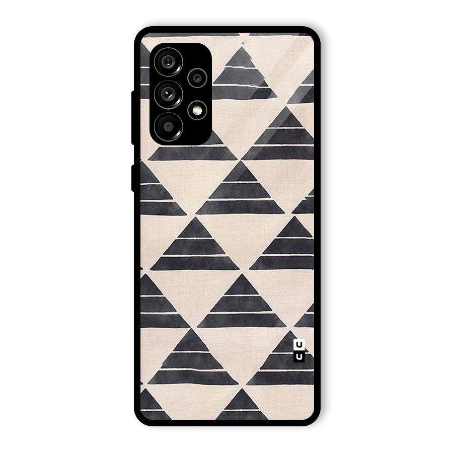 Black Slant Triangles Glass Back Case for Galaxy A73 5G